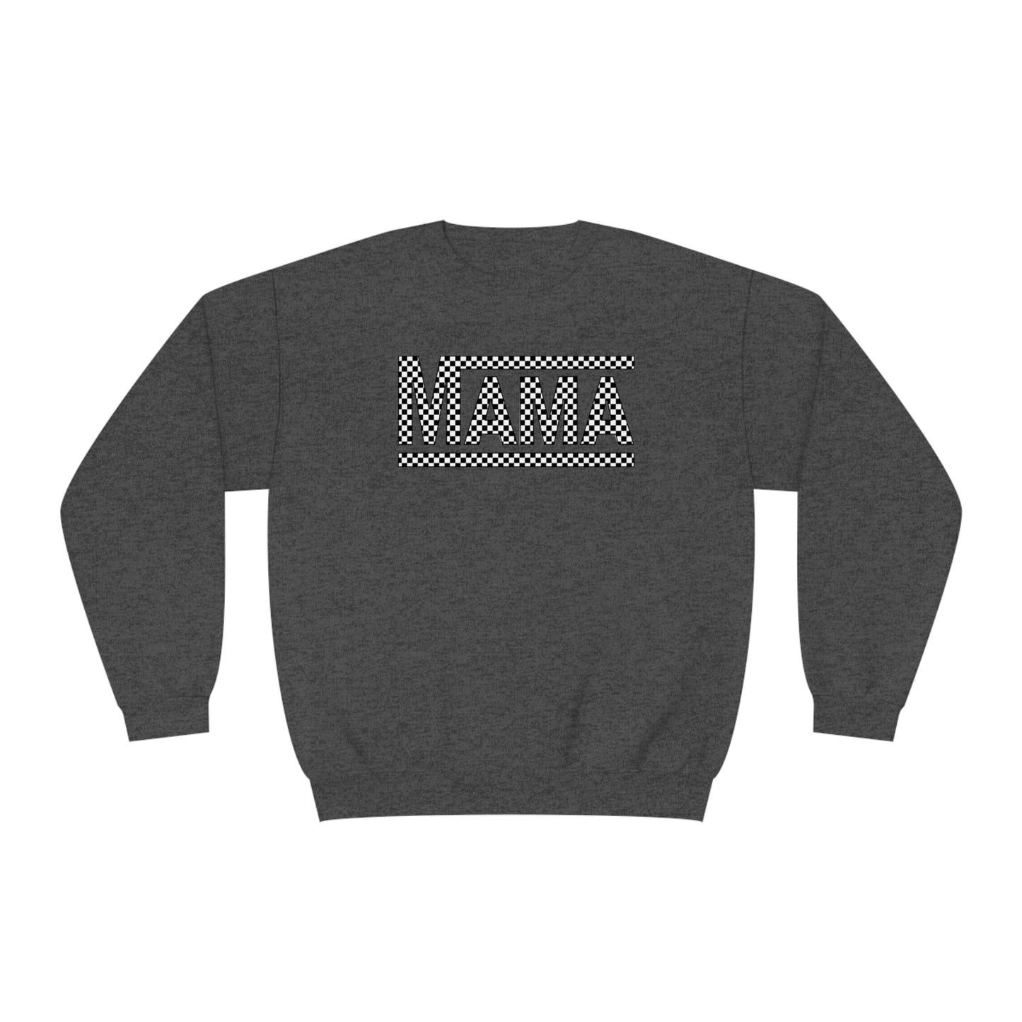 MAMA black and white checkered Unisex NuBlend® Crewneck Sweatshirt