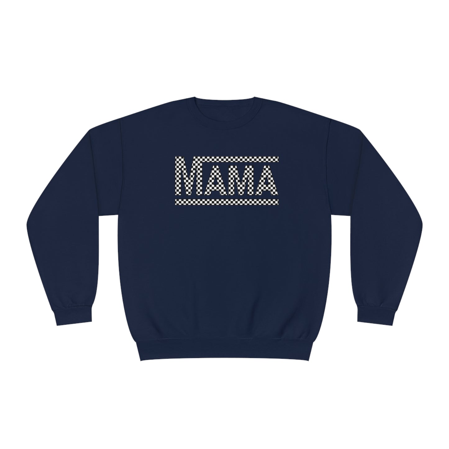 MAMA black and white checkered Unisex NuBlend® Crewneck Sweatshirt