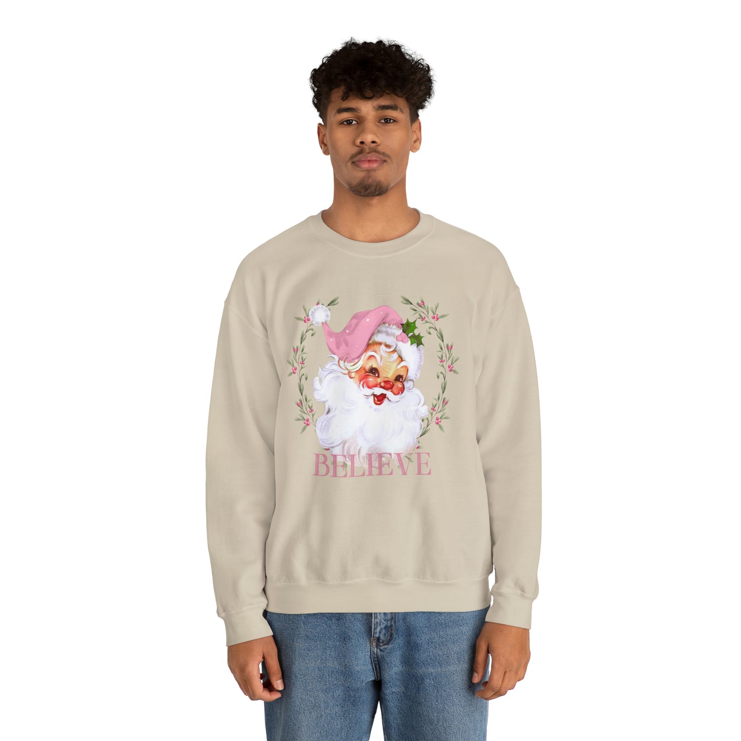 Retro pink Santa Crewneck Sweatshirt