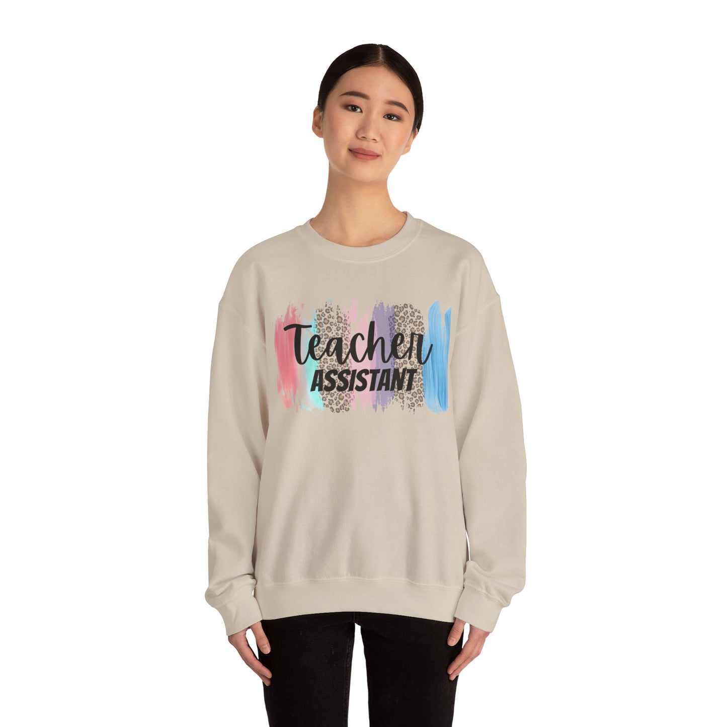 Teacher assistant leopard Crewneck Sweatshirt