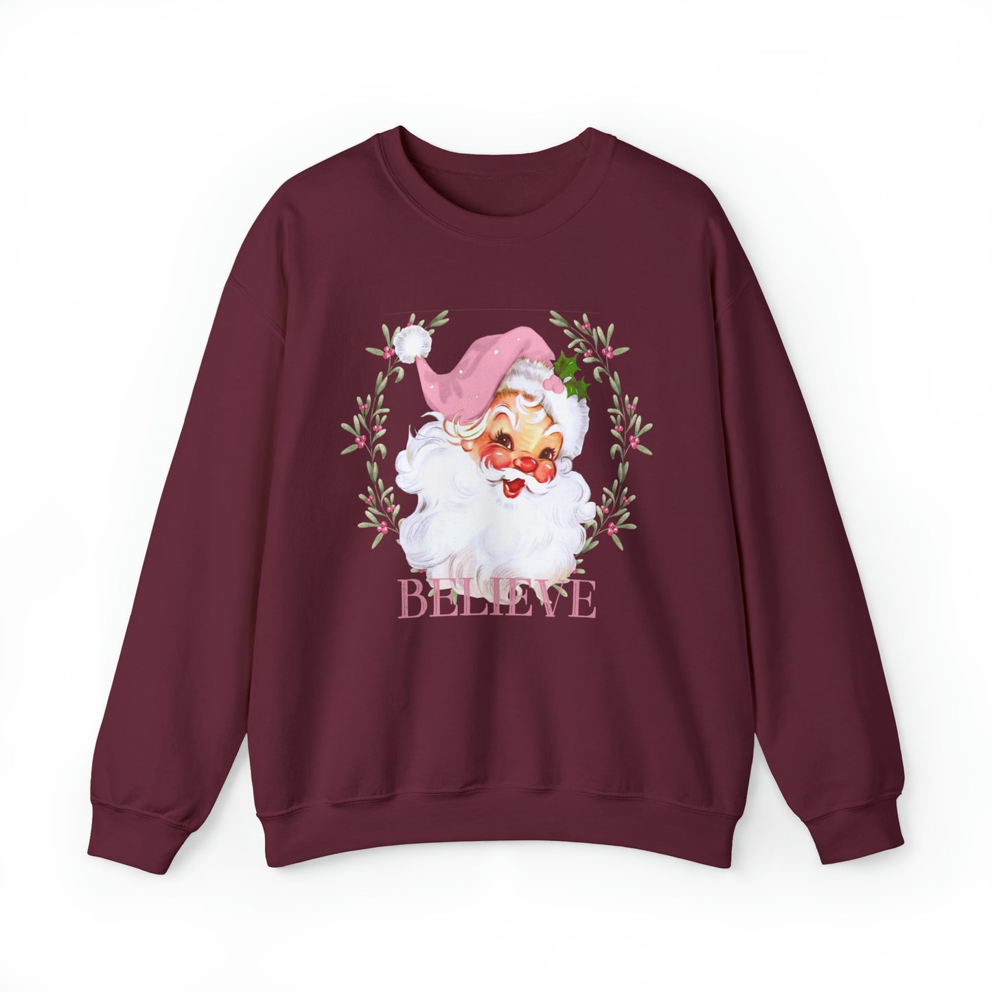 Retro pink Santa Crewneck Sweatshirt