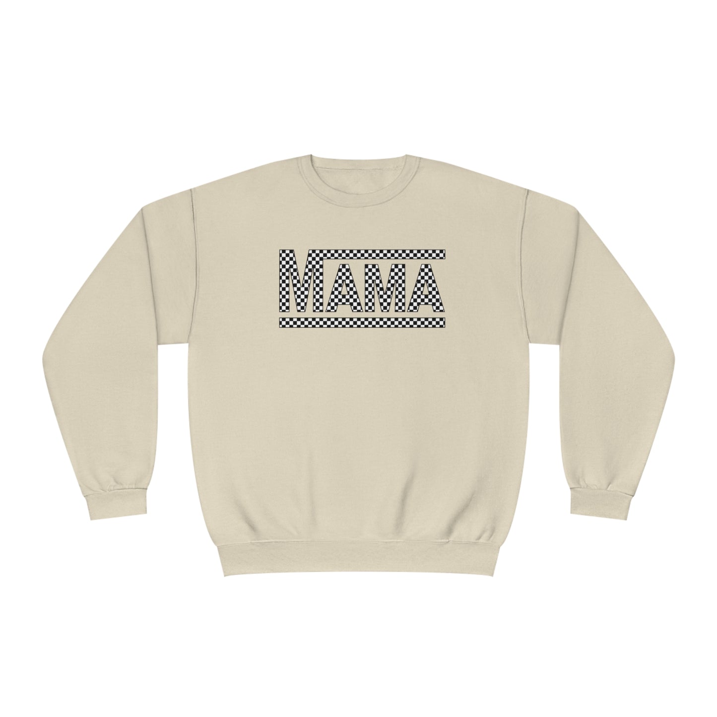 MAMA black and white checkered Unisex NuBlend® Crewneck Sweatshirt