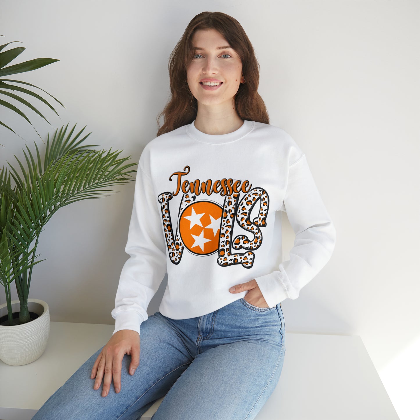 Tennessee Volunteers Leopard Crewneck Sweatshirt