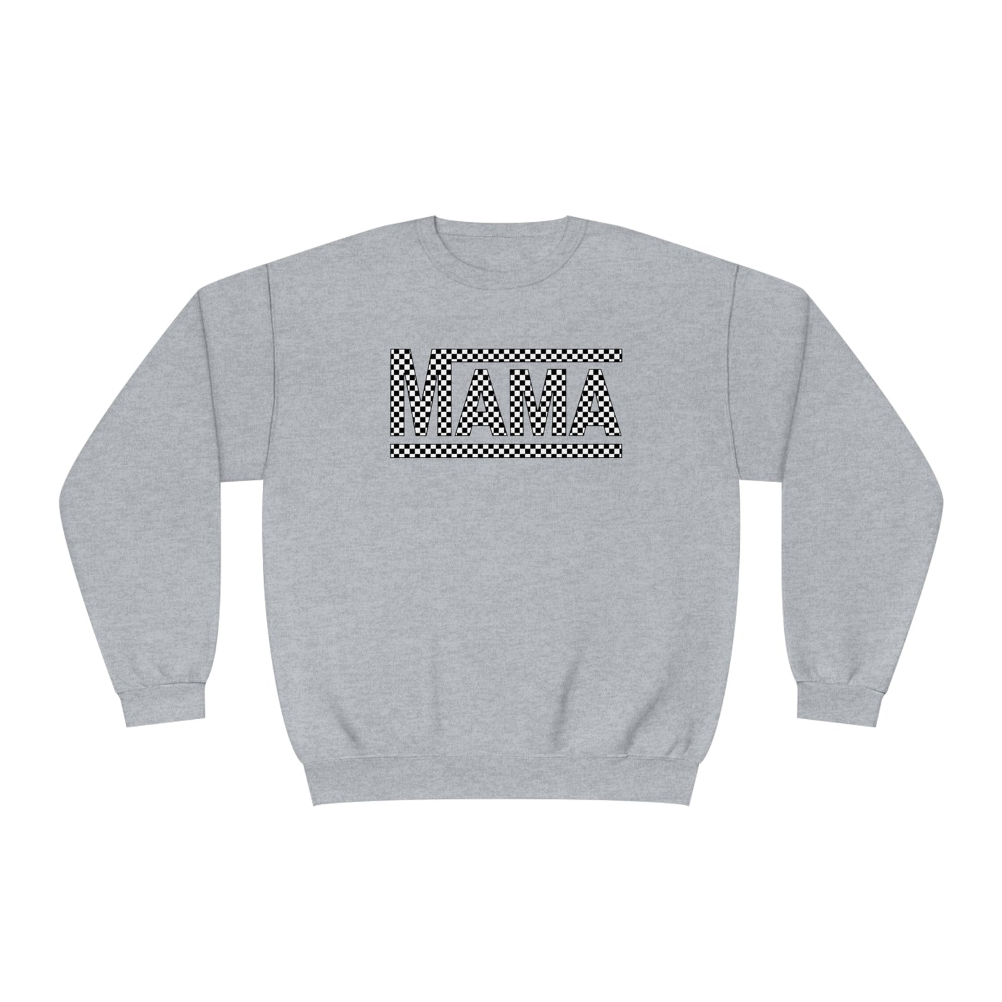 MAMA black and white checkered Unisex NuBlend® Crewneck Sweatshirt