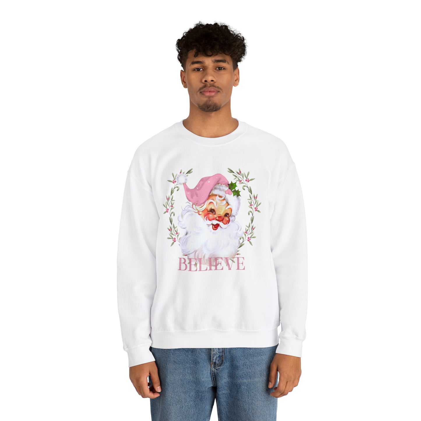 Retro pink Santa Crewneck Sweatshirt