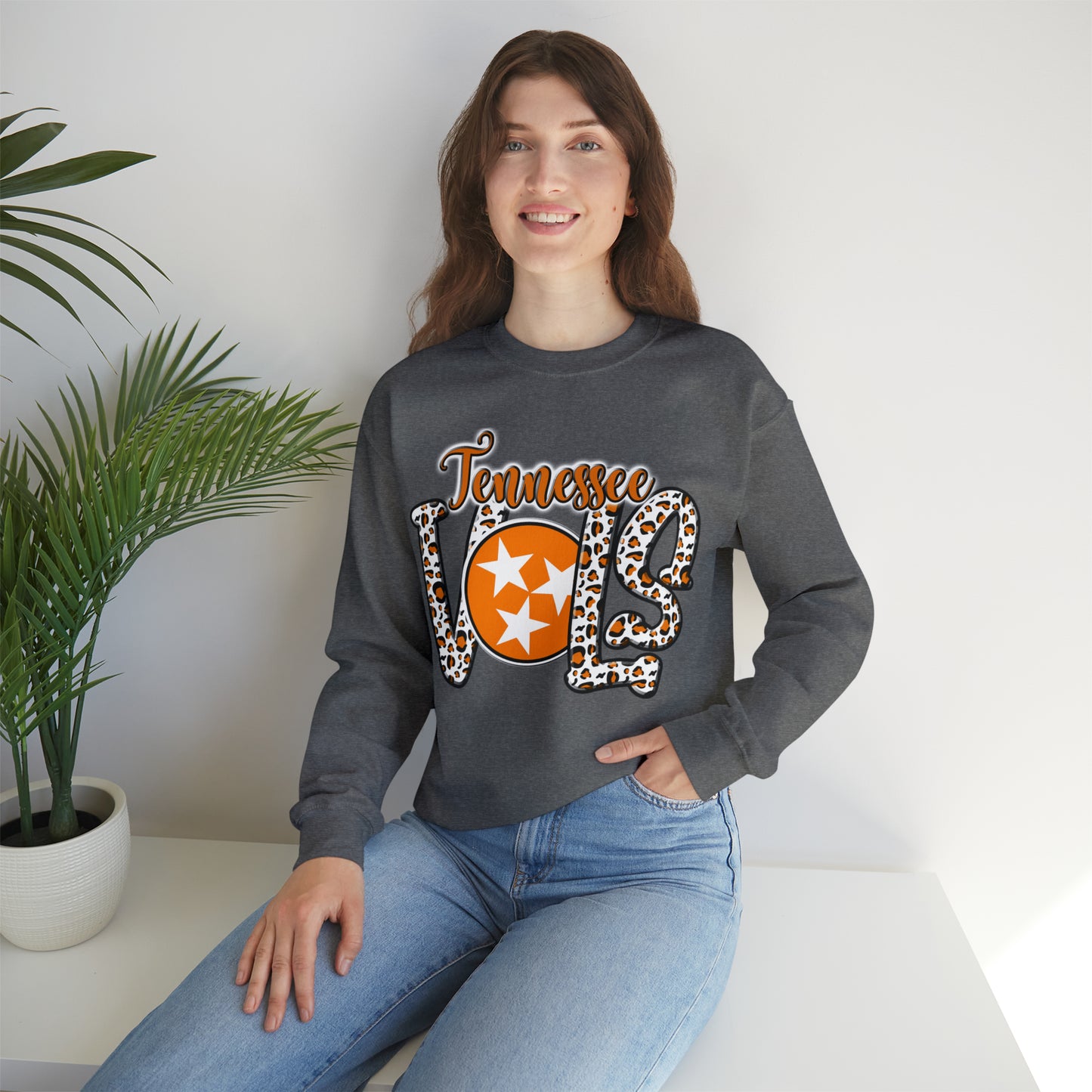 Tennessee Volunteers Leopard Crewneck Sweatshirt