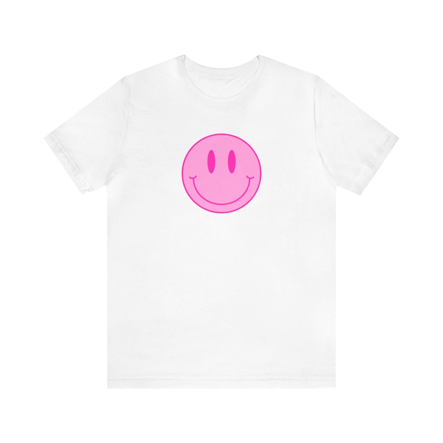 pink Smiley t-shirt happy Unisex Jersey Short Sleeve Tee