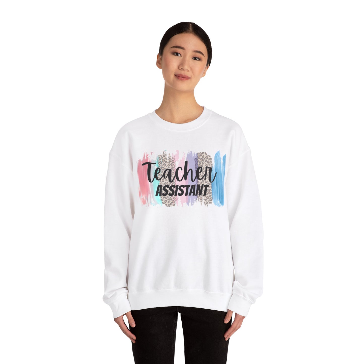 Teacher assistant leopard Crewneck Sweatshirt