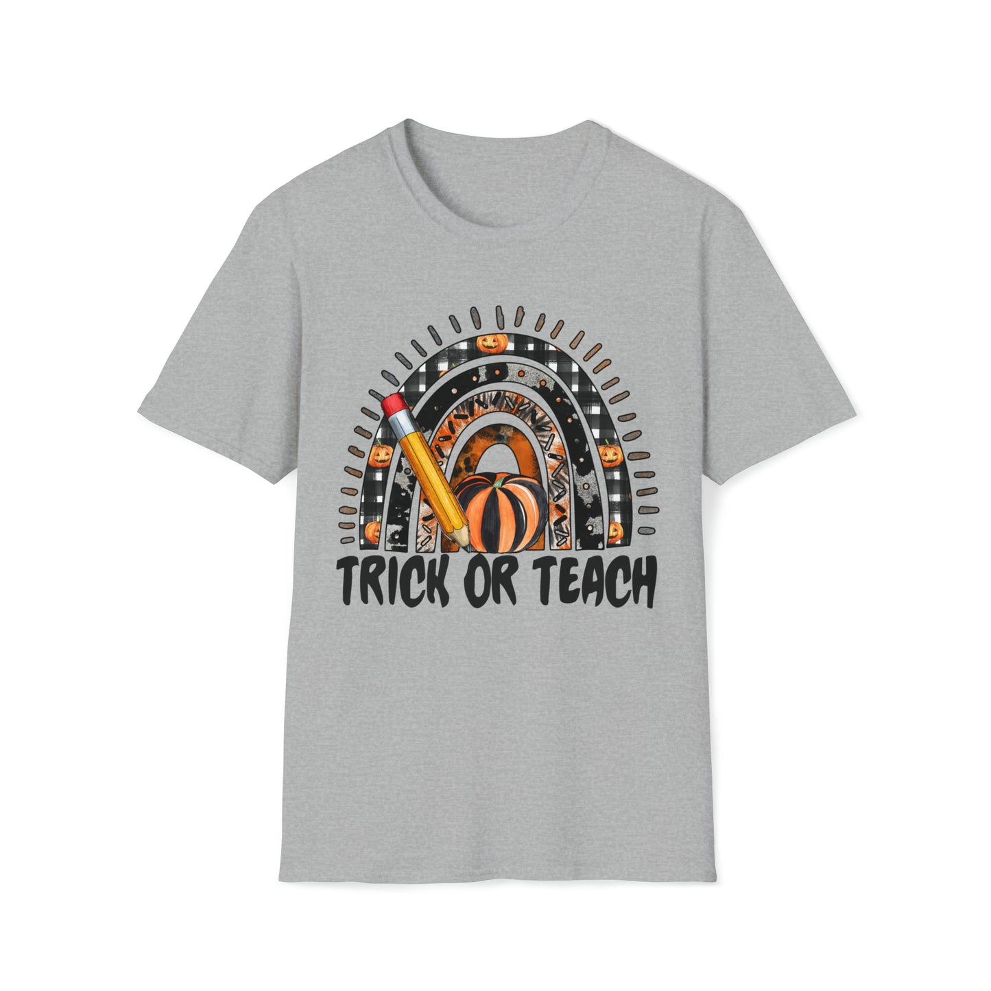 TRICK OR TEACH Halloween teacher Unisex Softstyle T-Shirt