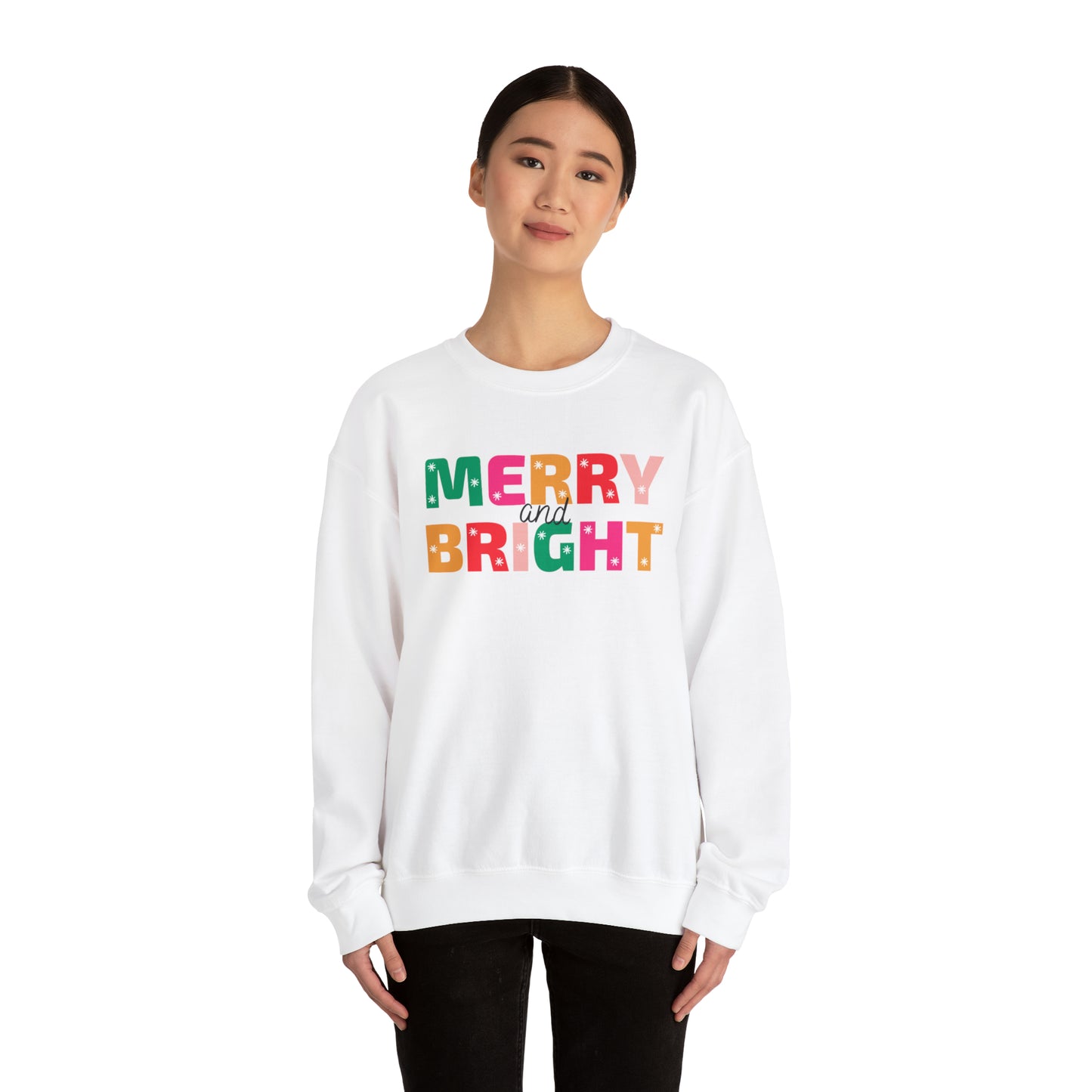 MERRY AND BRIGHT Christmas Unisex Heavy Blend™ Crewneck Sweatshirt