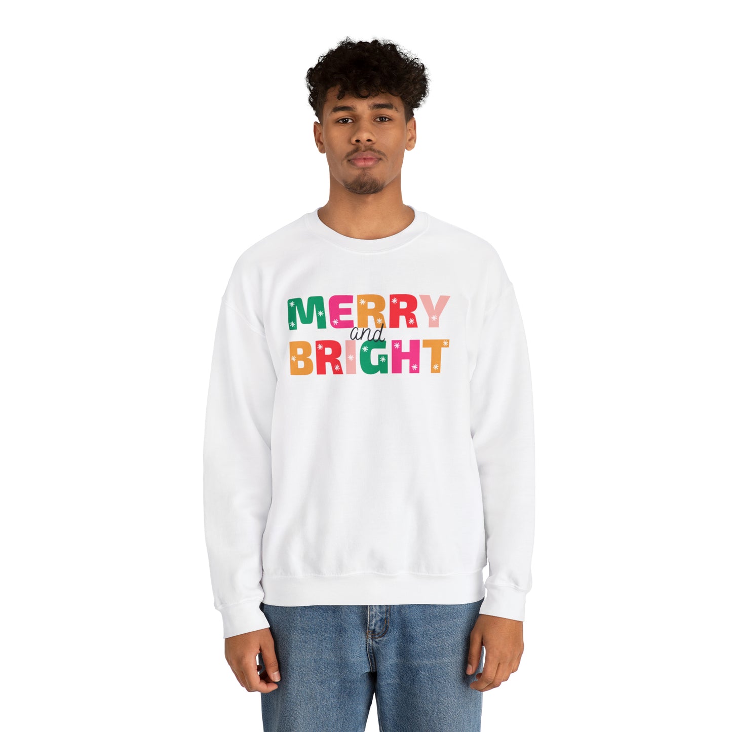 MERRY AND BRIGHT Christmas Unisex Heavy Blend™ Crewneck Sweatshirt