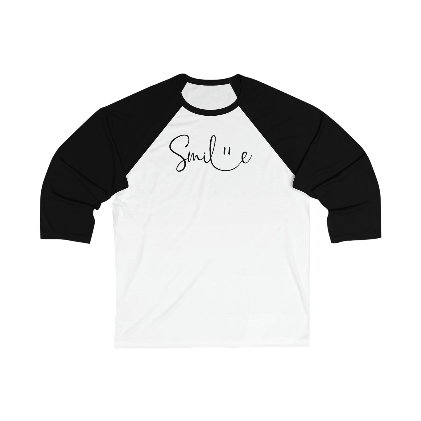 HAPPY SMILE T-SHIRT Unisex 3\4 Sleeve Baseball Tee