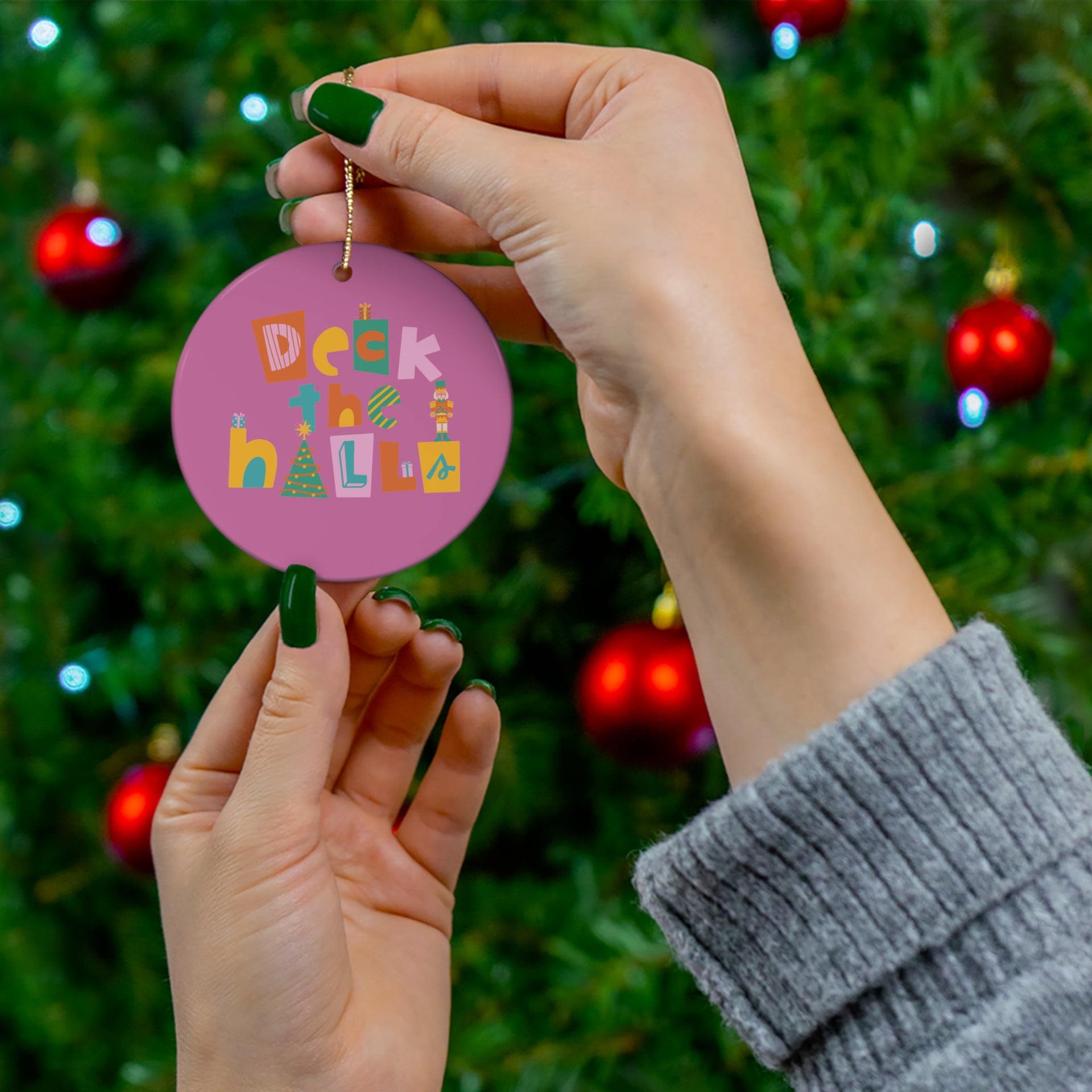 Personalized Tis The Season Ornament - Custom Family Name Christmas