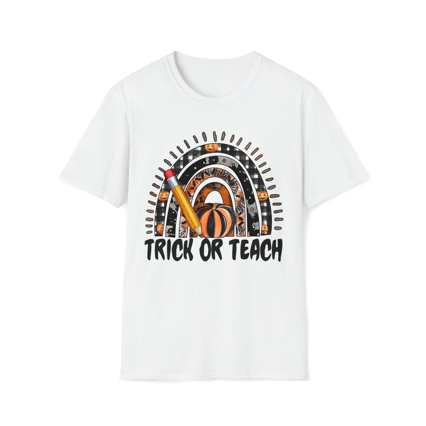 TRICK OR TEACH Halloween teacher Unisex Softstyle T-Shirt