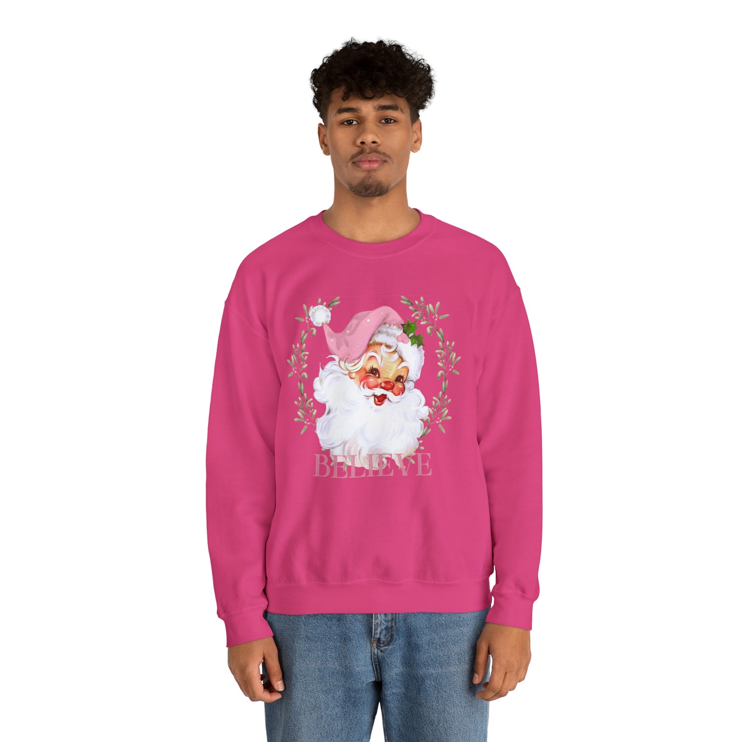 Retro pink Santa Crewneck Sweatshirt