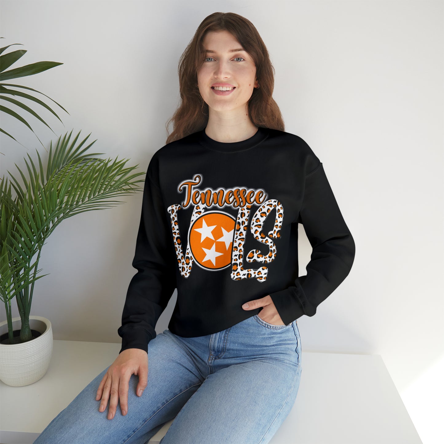 Tennessee Volunteers Leopard Crewneck Sweatshirt