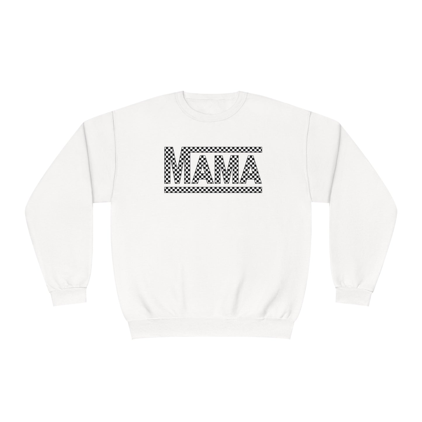 MAMA black and white checkered Unisex NuBlend® Crewneck Sweatshirt