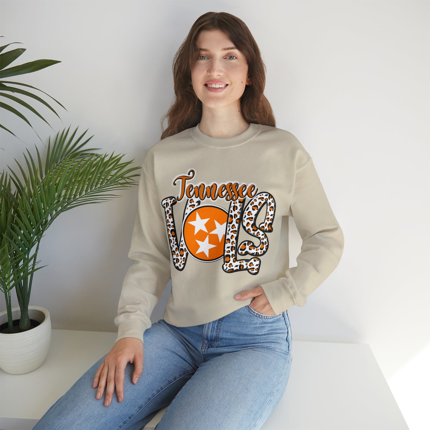 Tennessee Volunteers Leopard Crewneck Sweatshirt