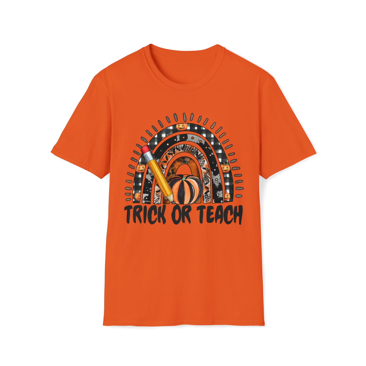 TRICK OR TEACH Halloween teacher Unisex Softstyle T-Shirt