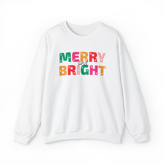 MERRY AND BRIGHT Christmas Unisex Heavy Blend™ Crewneck Sweatshirt