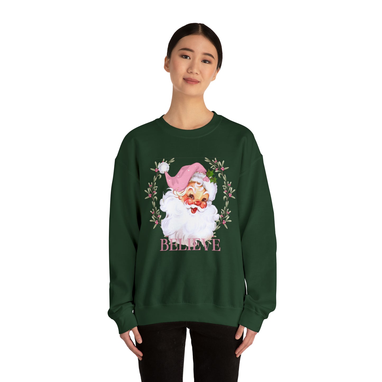 Retro pink Santa Crewneck Sweatshirt