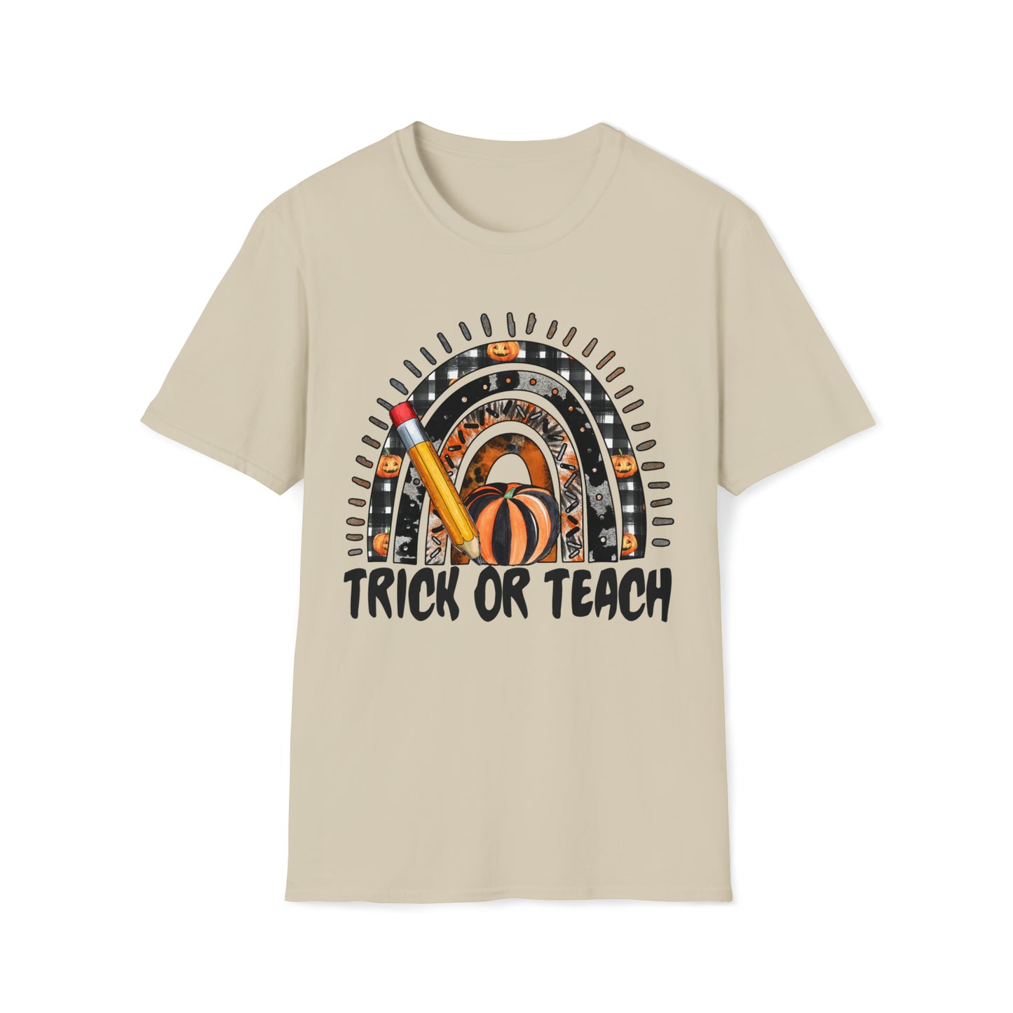 TRICK OR TEACH Halloween teacher Unisex Softstyle T-Shirt