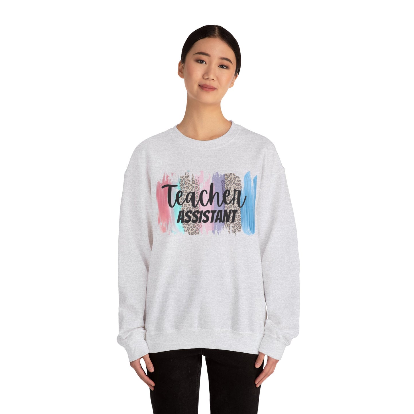 Teacher assistant leopard Crewneck Sweatshirt