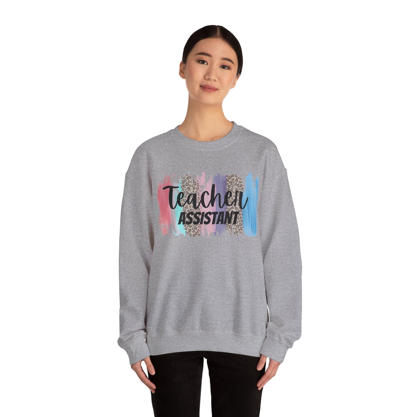 Teacher assistant leopard Crewneck Sweatshirt