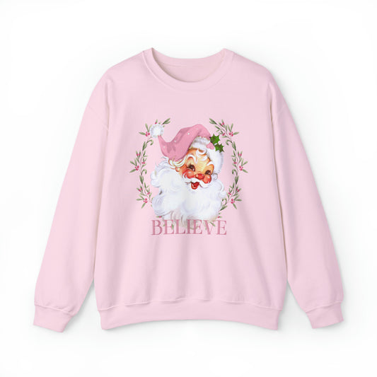 Retro pink Santa Crewneck Sweatshirt