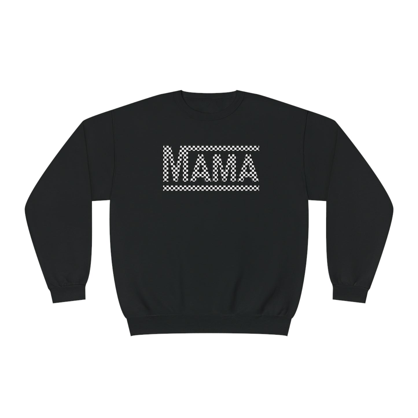 MAMA black and white checkered Unisex NuBlend® Crewneck Sweatshirt