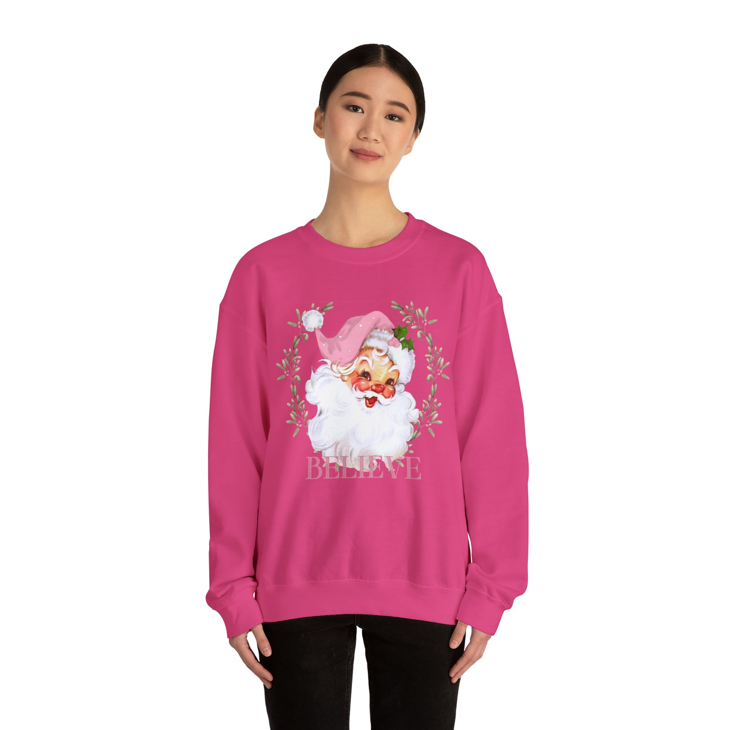 Retro pink Santa Crewneck Sweatshirt