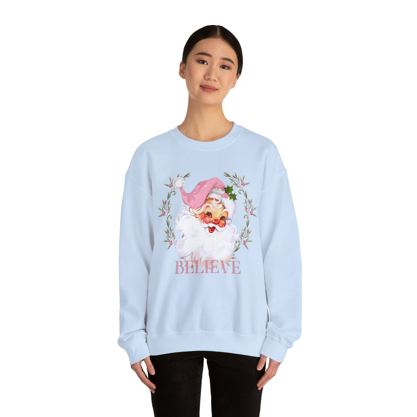 Retro pink Santa Crewneck Sweatshirt