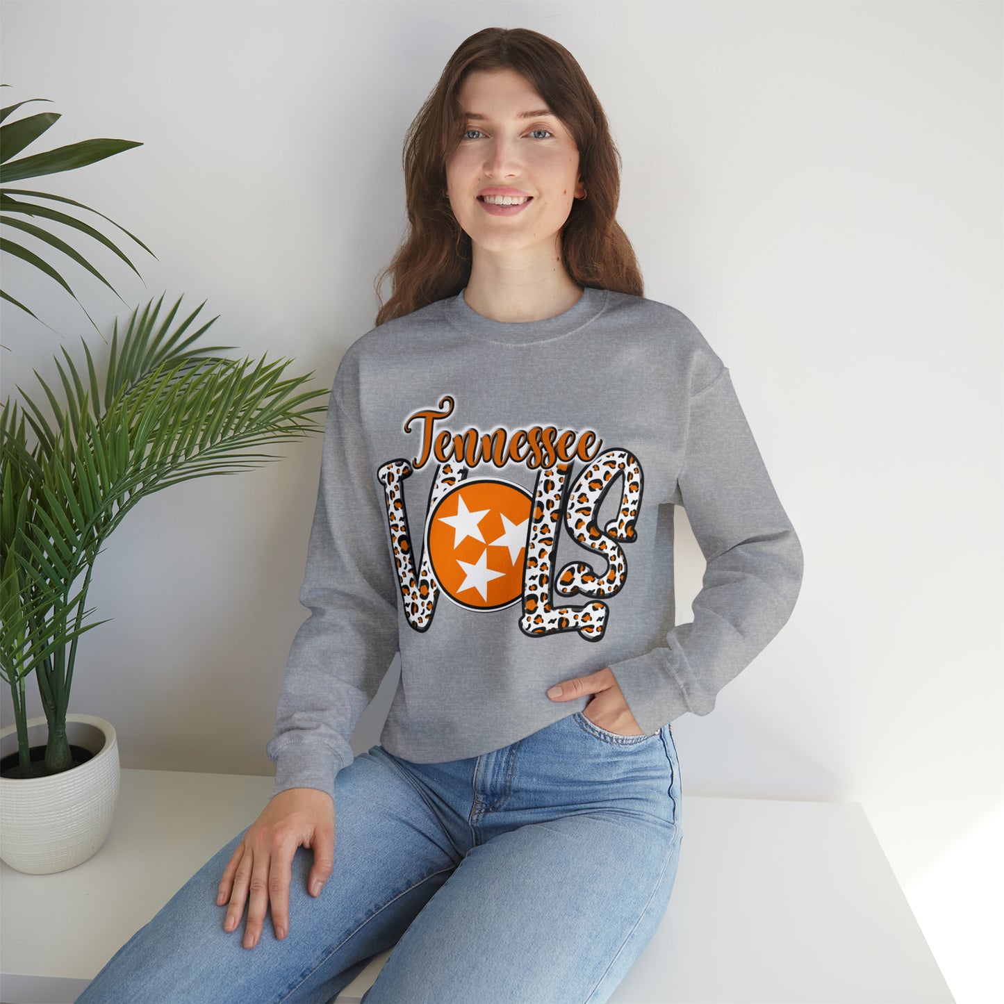 Tennessee Volunteers Leopard Crewneck Sweatshirt