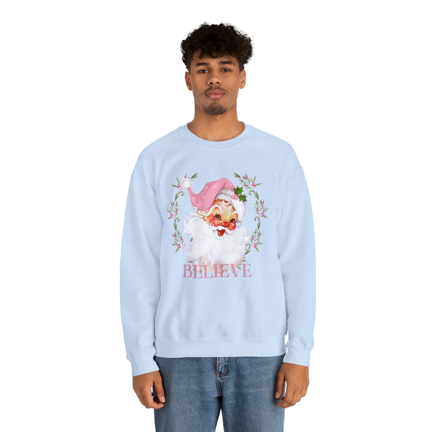 Retro pink Santa Crewneck Sweatshirt